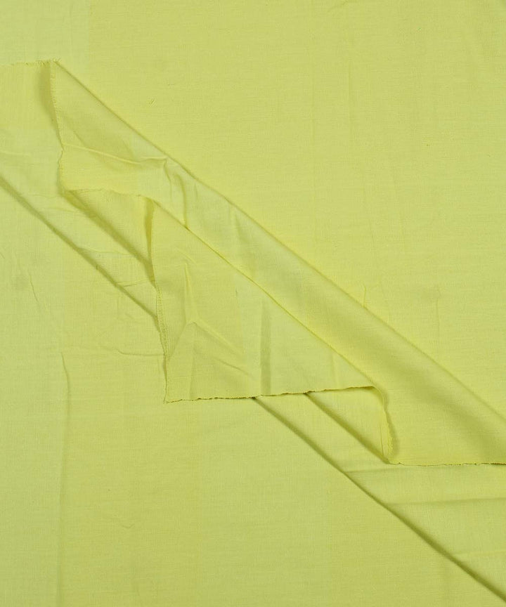 Lemon yellow handspun handwoven cotton fabric