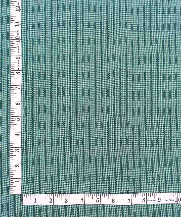 Green Handloom Cotton Ikat Fabric