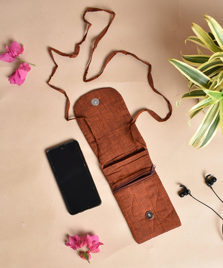 Maroon mustard handcrafted cotton sling bag