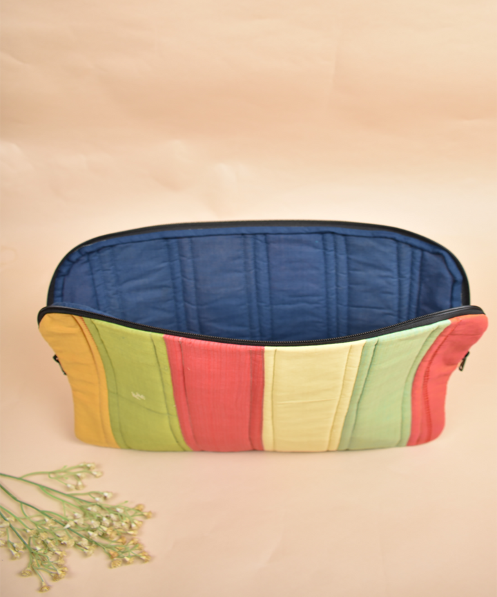 Multicolour handcrafted cotton laptop sleeve