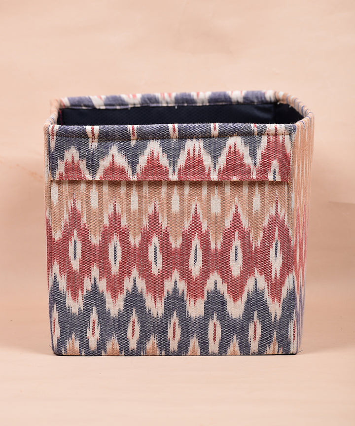 Multicolor handcrafted foldable cotton stationary basket