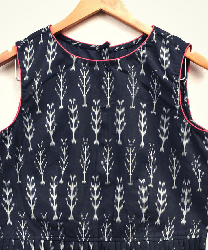 Black handcrafted pochampally cotton blouse