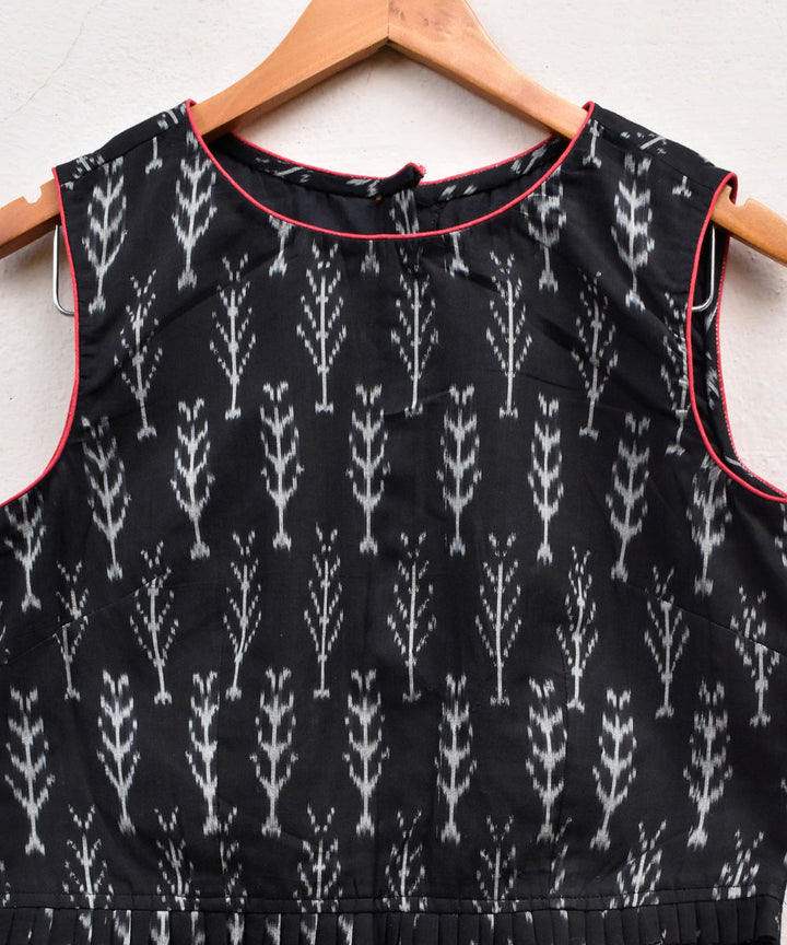 Black handcrafted pochampally cotton blouse