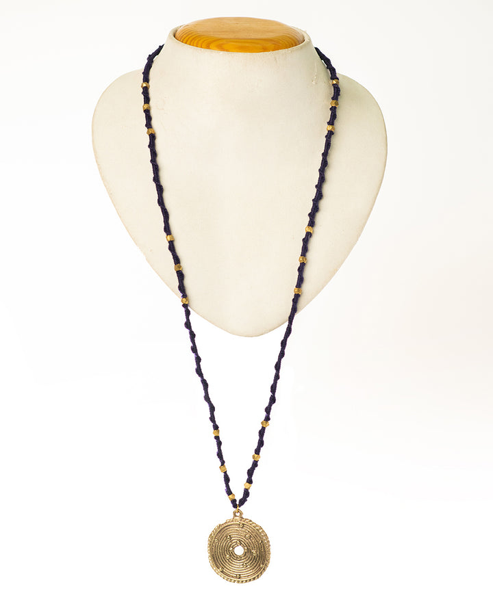 Blue long octa beaded necklace