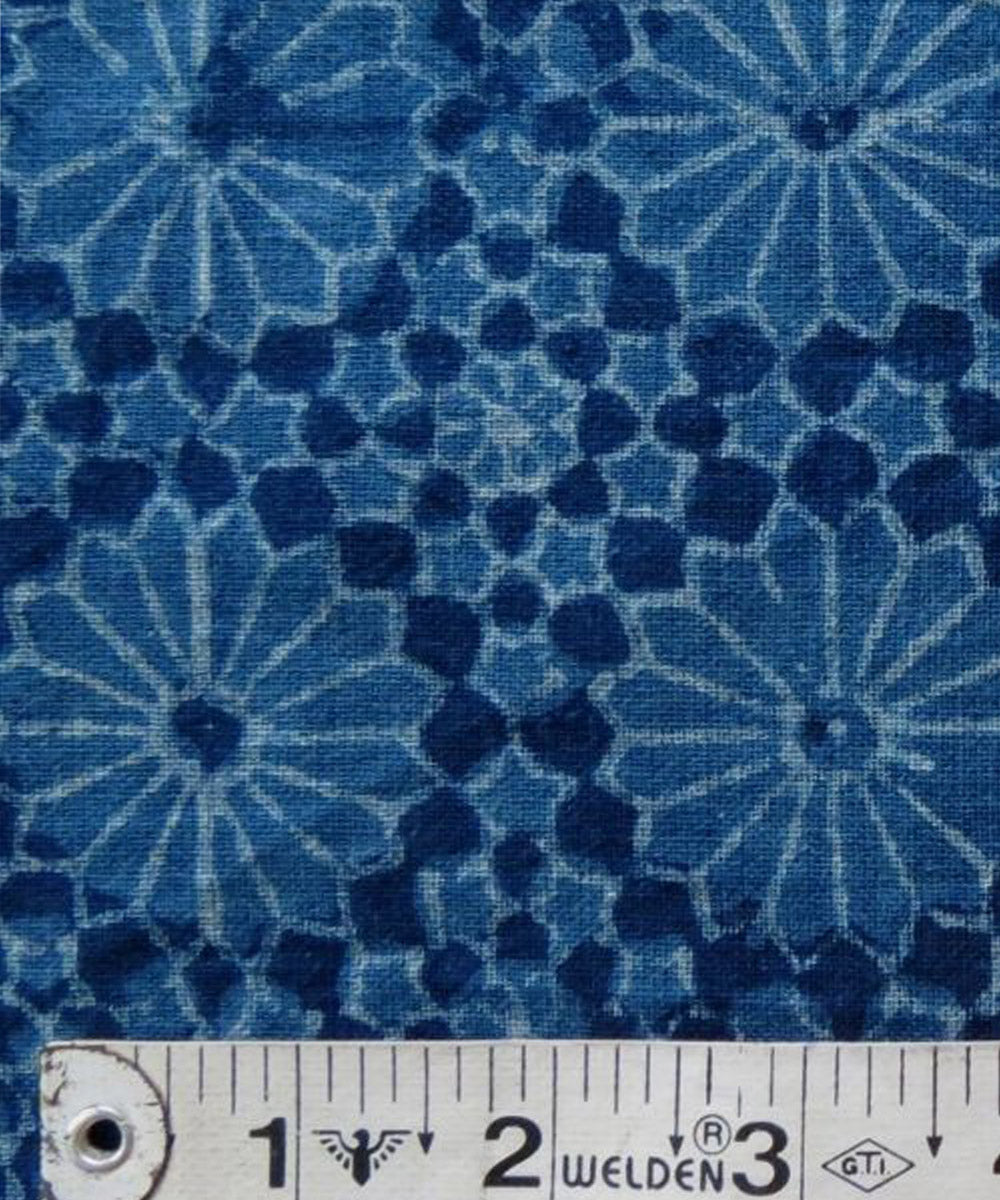 Indigo handwoven handspun handwoven cotton fabric