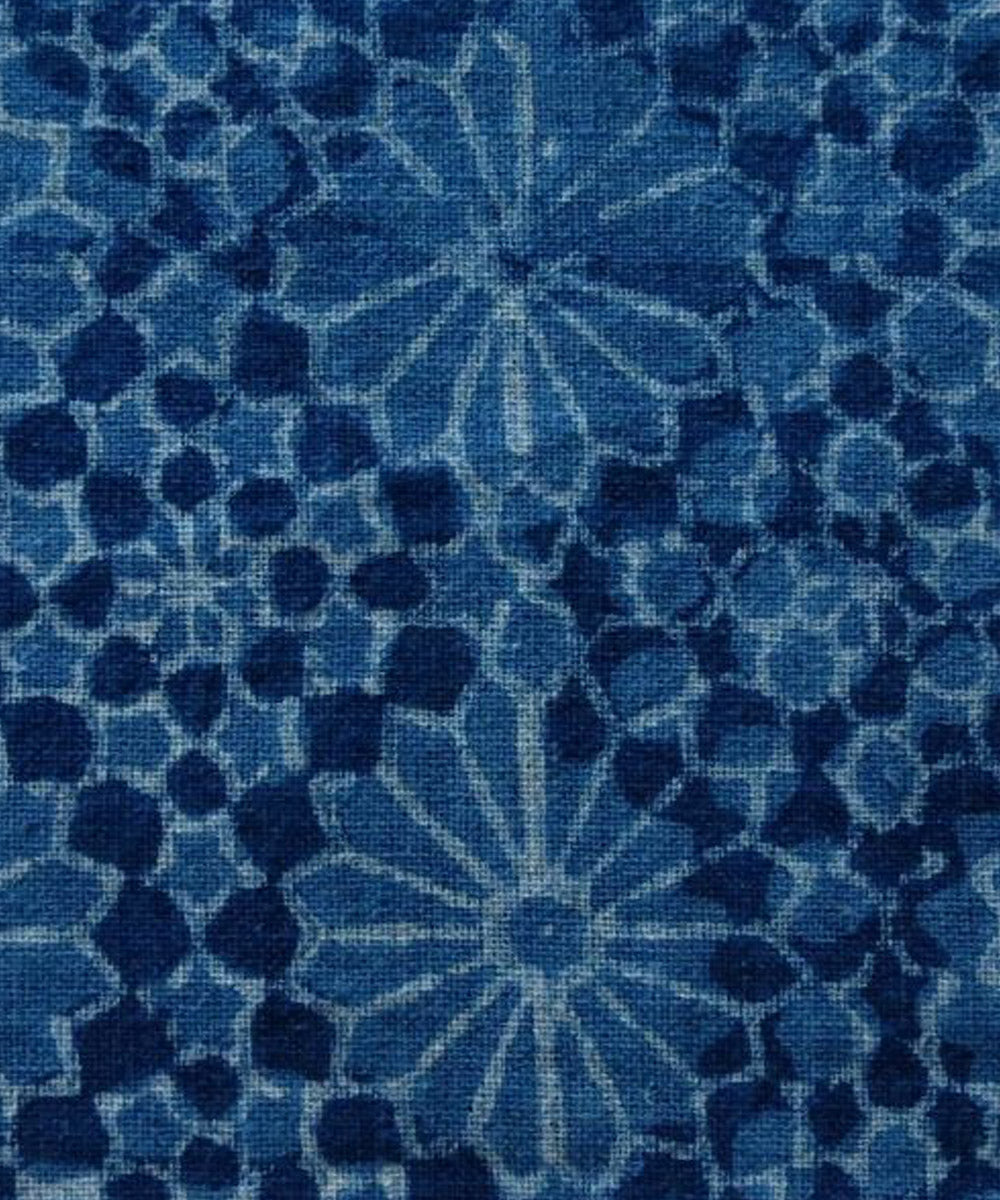 Indigo handwoven handspun handwoven cotton fabric