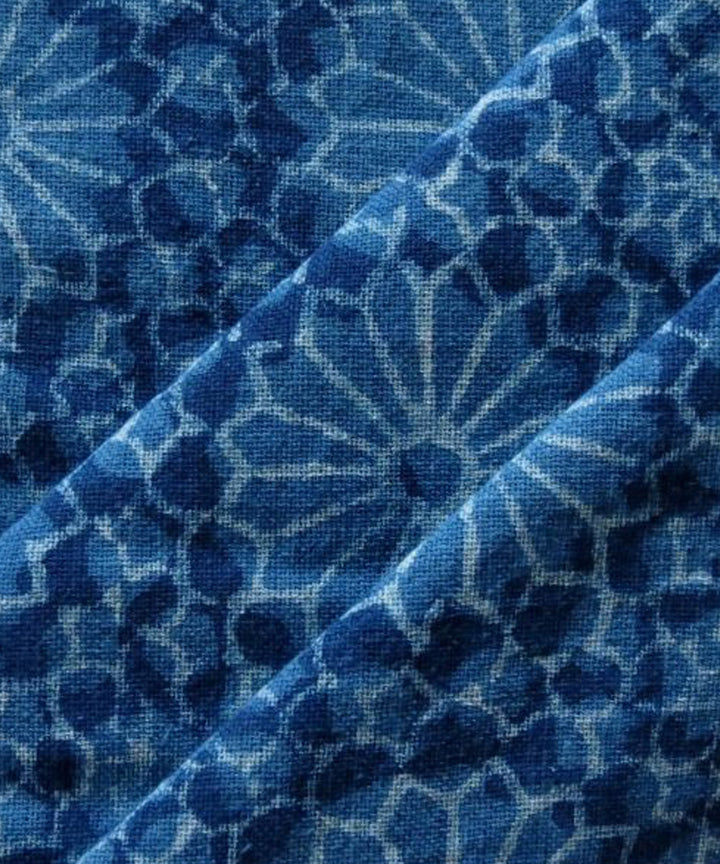 Indigo handwoven handspun handwoven cotton fabric