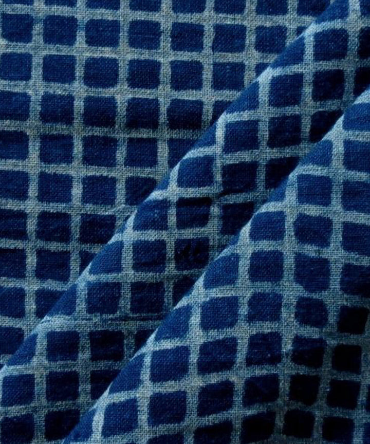 Indigo handspun handwoven cotton handwoven fabric