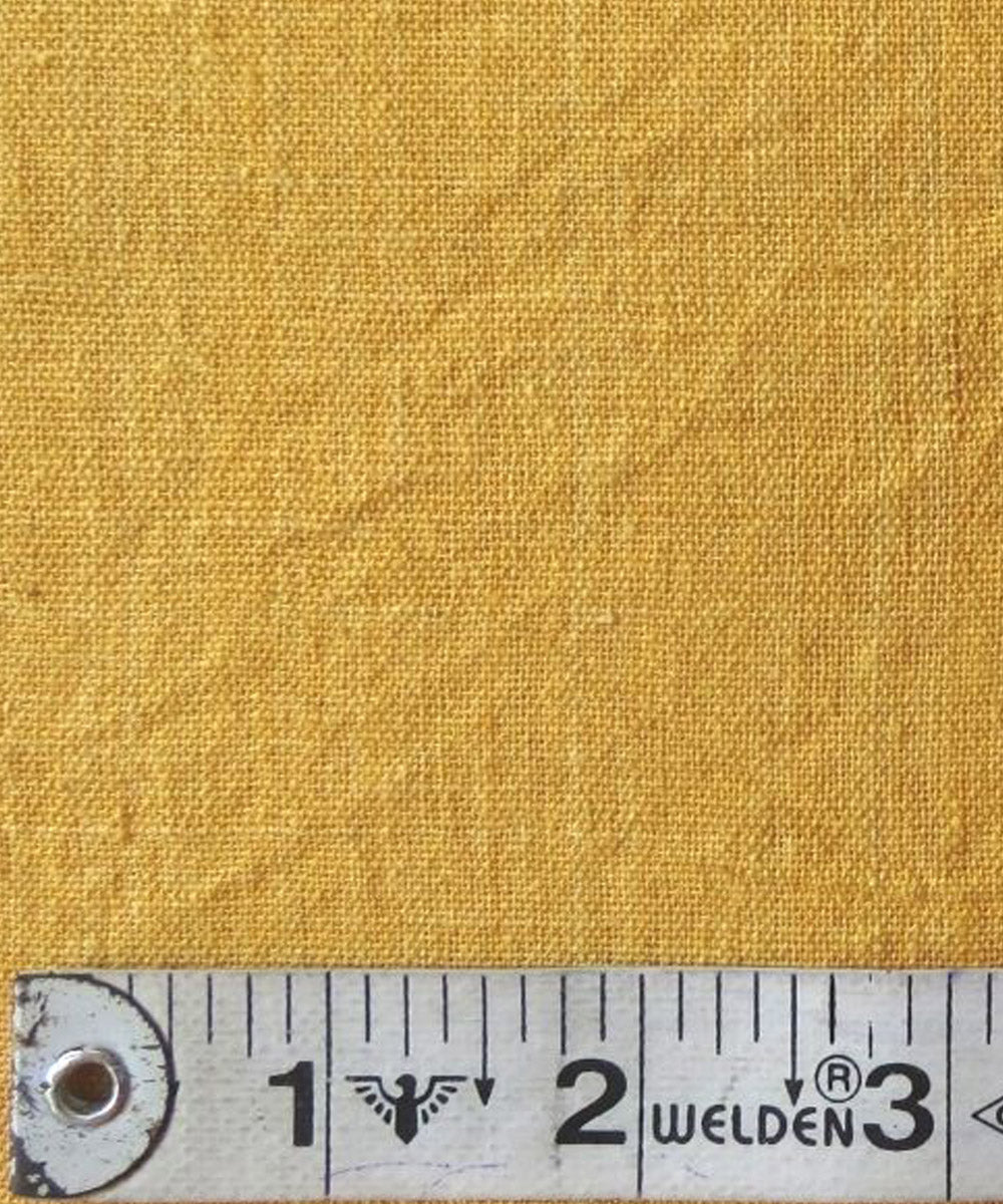 Yellow handwoven handspun handwoven cotton fabric