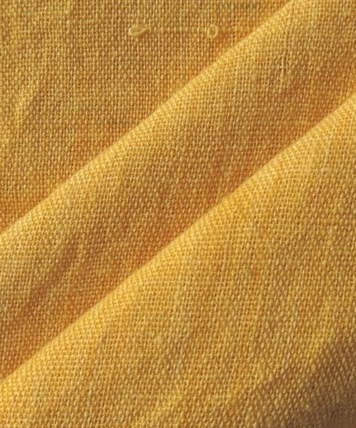 Yellow handwoven handspun handwoven cotton fabric