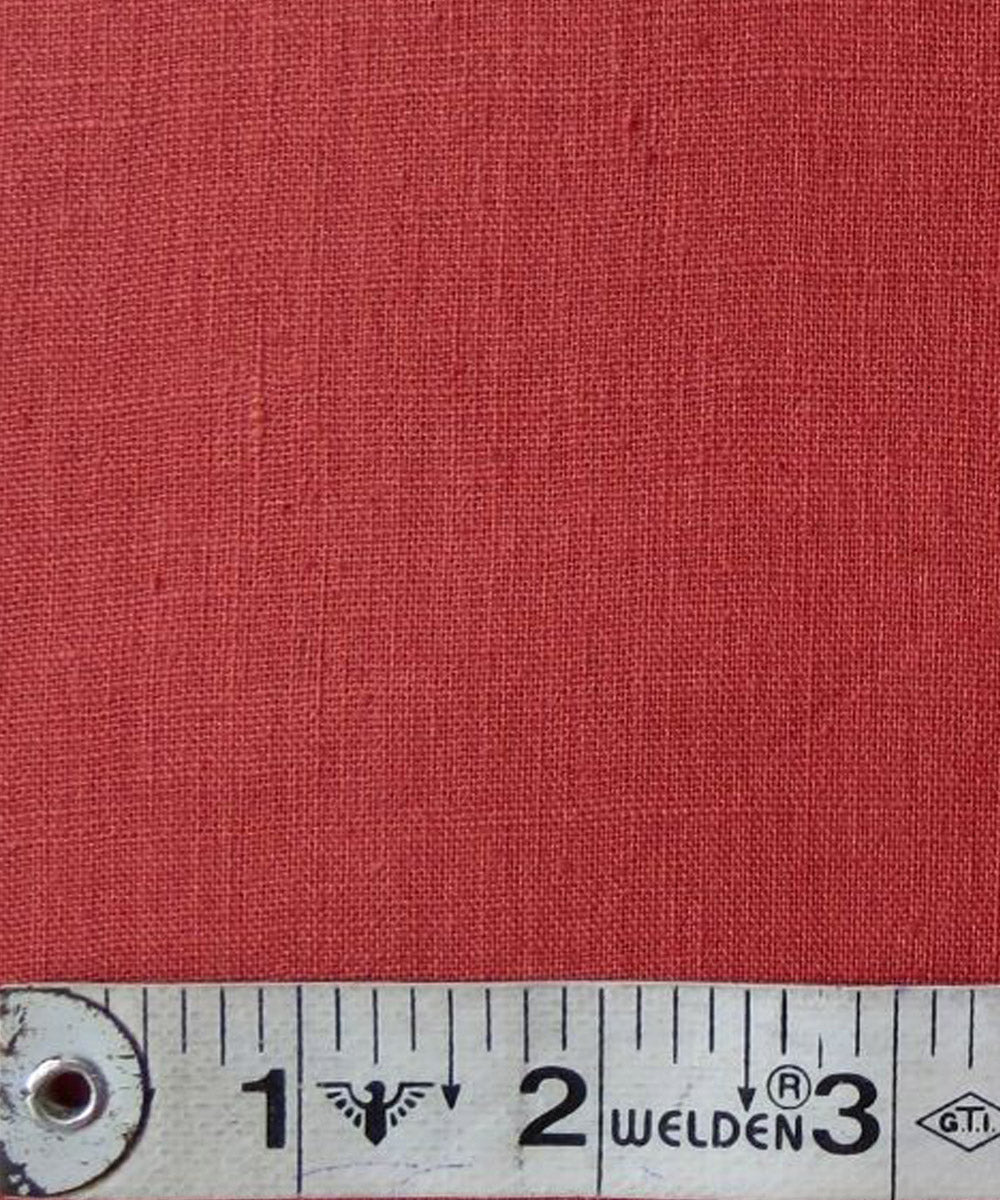 Red handwoven natural dyed handspun handwoven cotton fabric