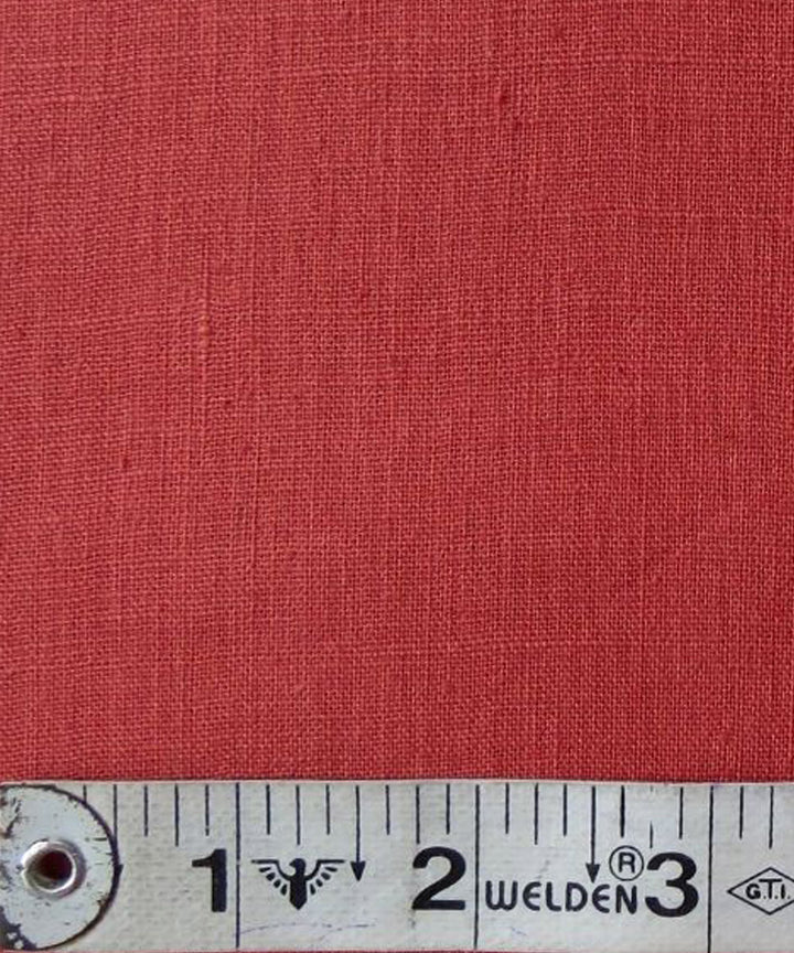 Red handwoven natural dyed handspun handwoven cotton fabric