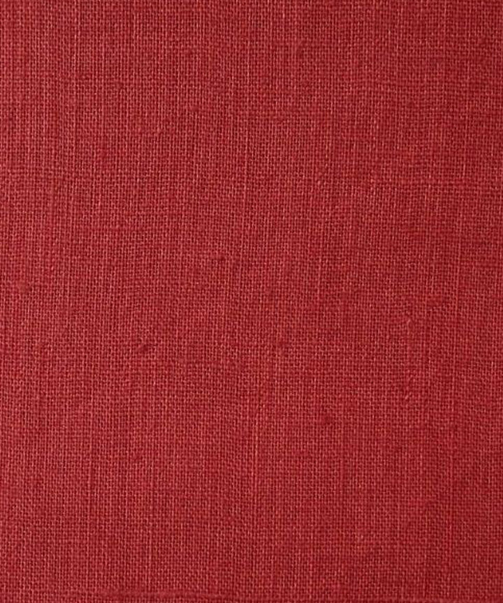 Red handwoven natural dyed handspun handwoven cotton fabric