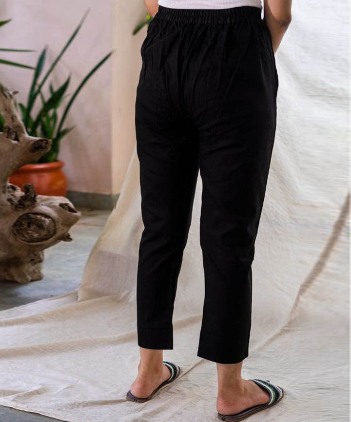 Black handcrafted ankle pant