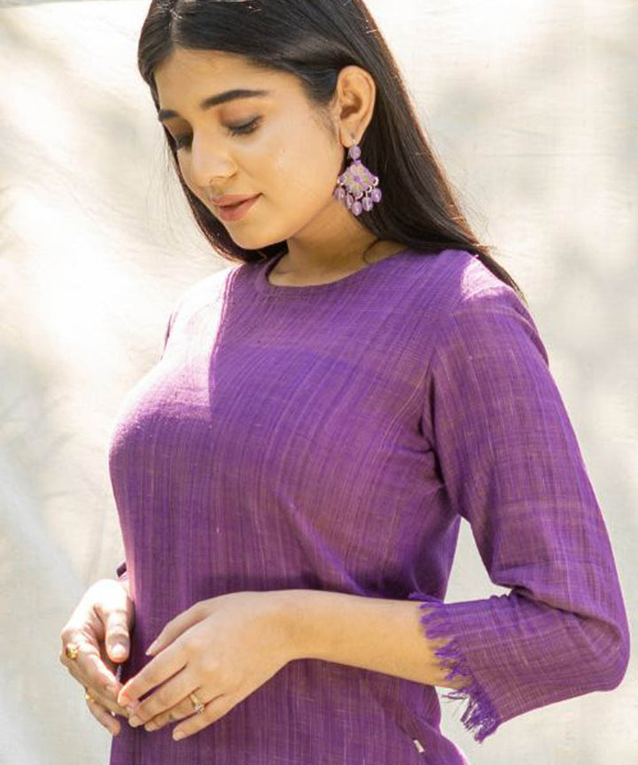 Purple raw edged handcrafted tunic