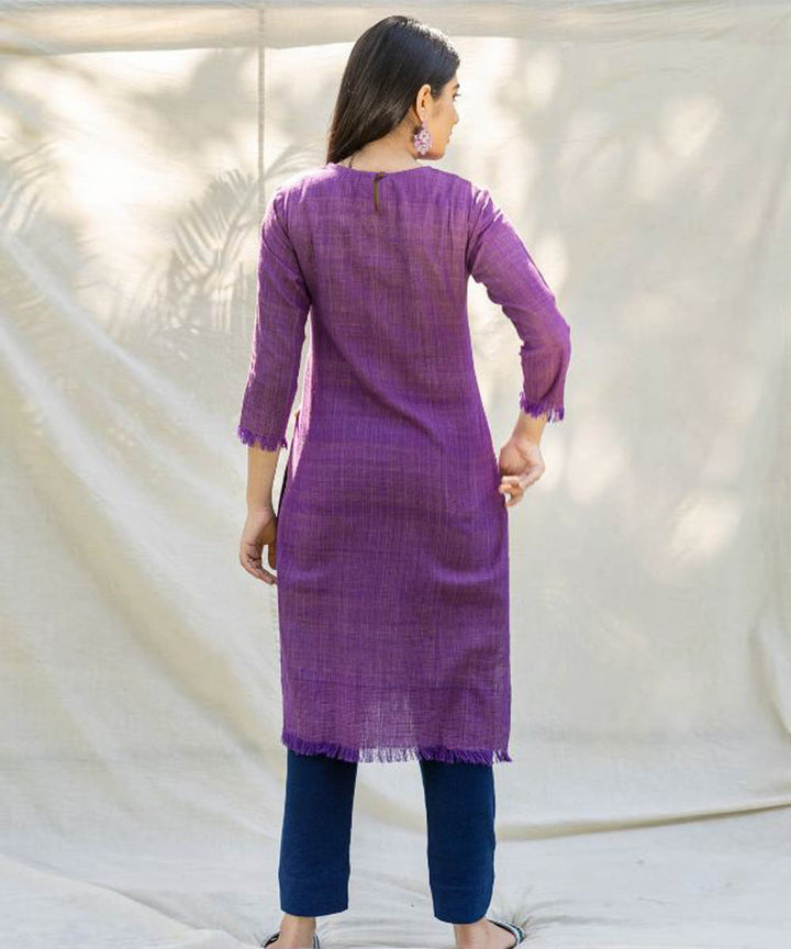 Purple raw edged handcrafted tunic