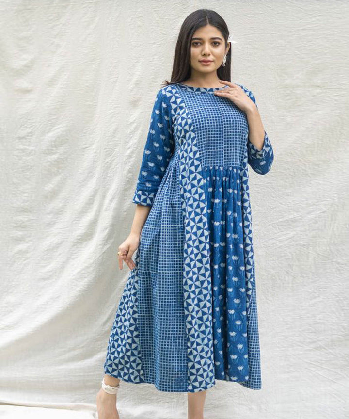 Indigo printed dress