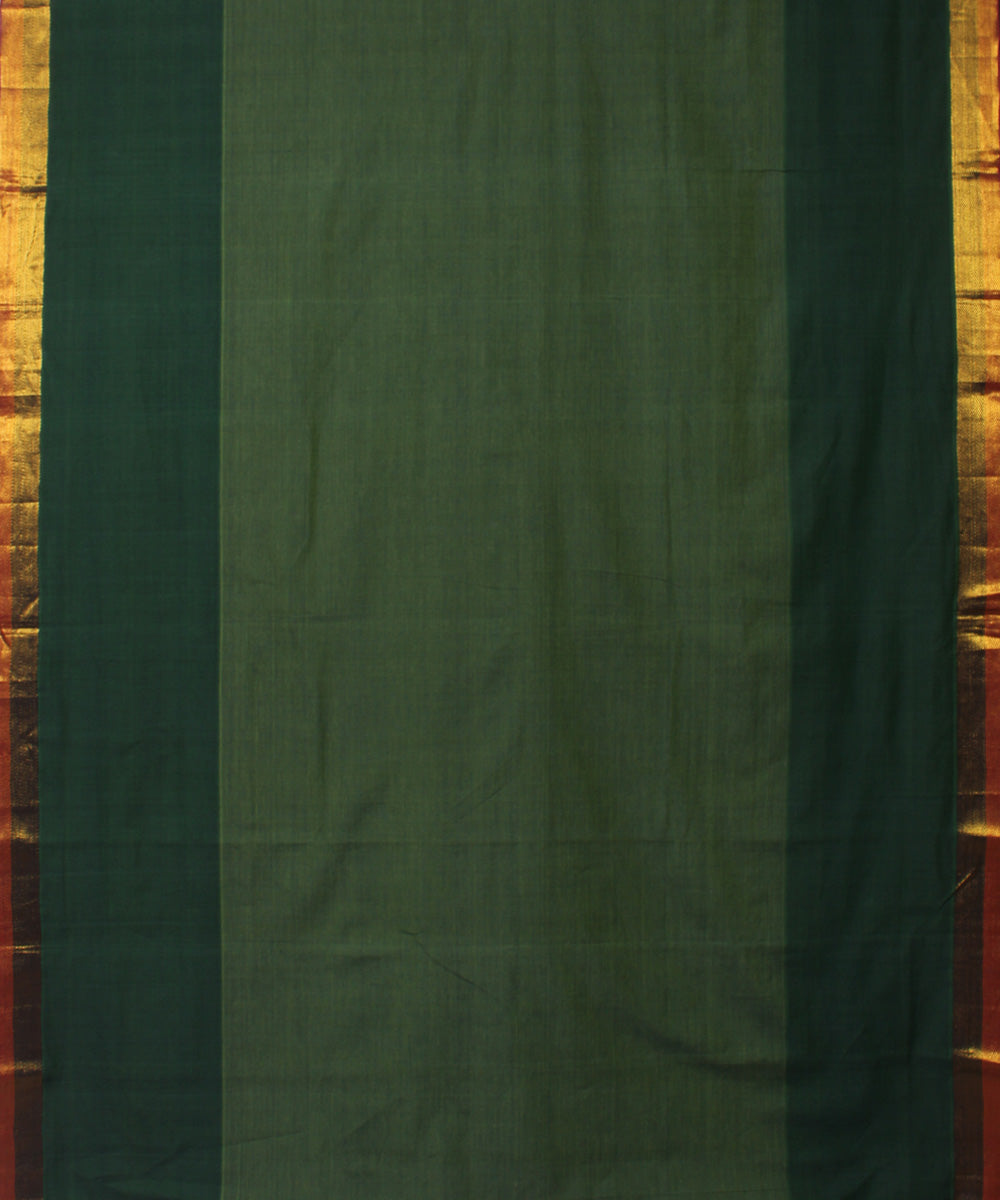Olive green handwoven cotton mangalagiri saree