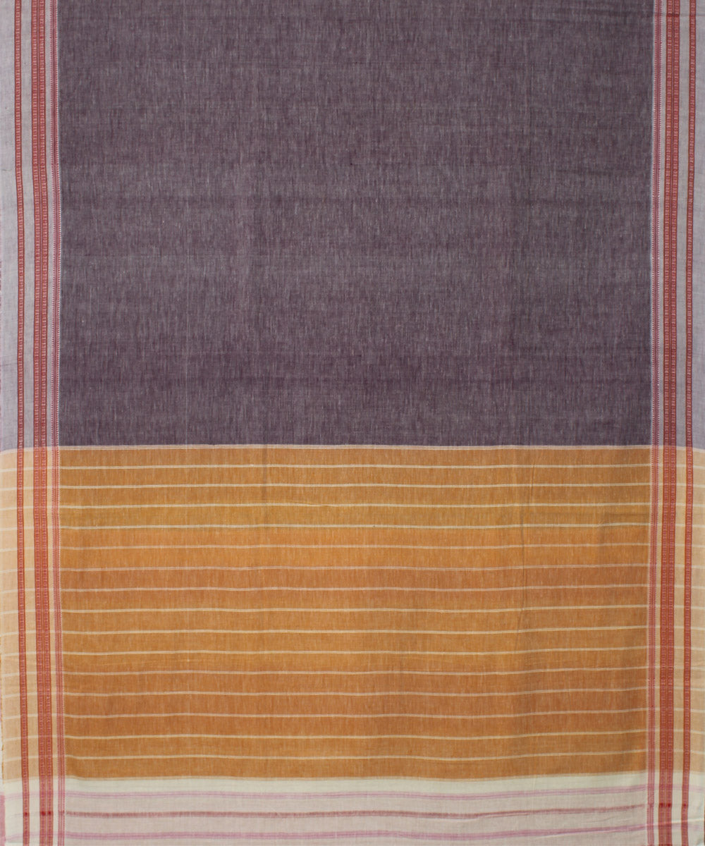 Grey cotton handloom hubli saree