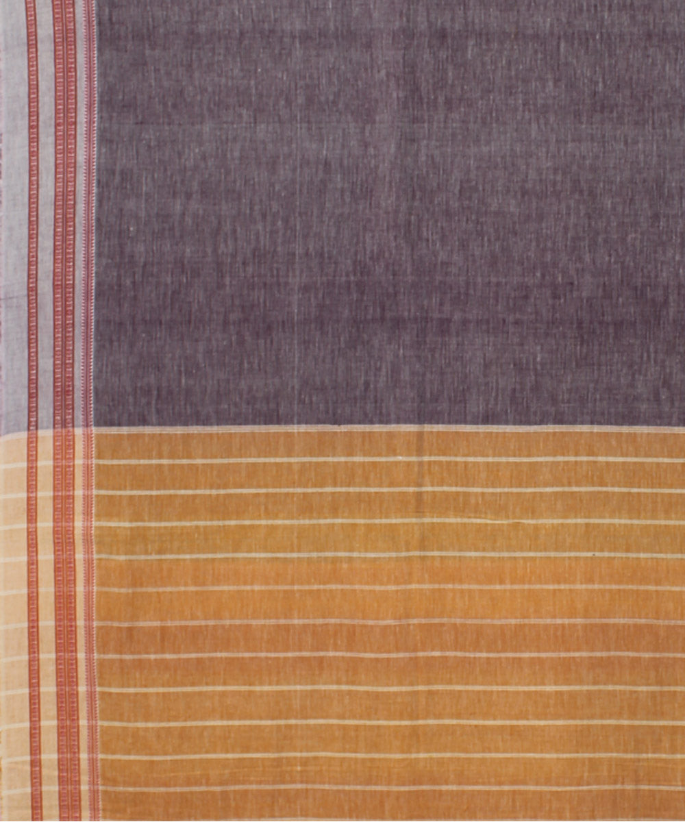 Grey cotton handloom hubli saree