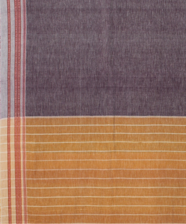 Grey cotton handloom hubli saree