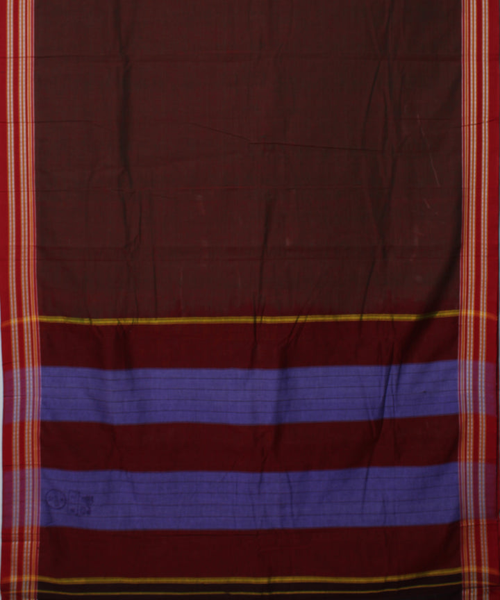 Maroon handwoven cotton gayatri border ilkal saree