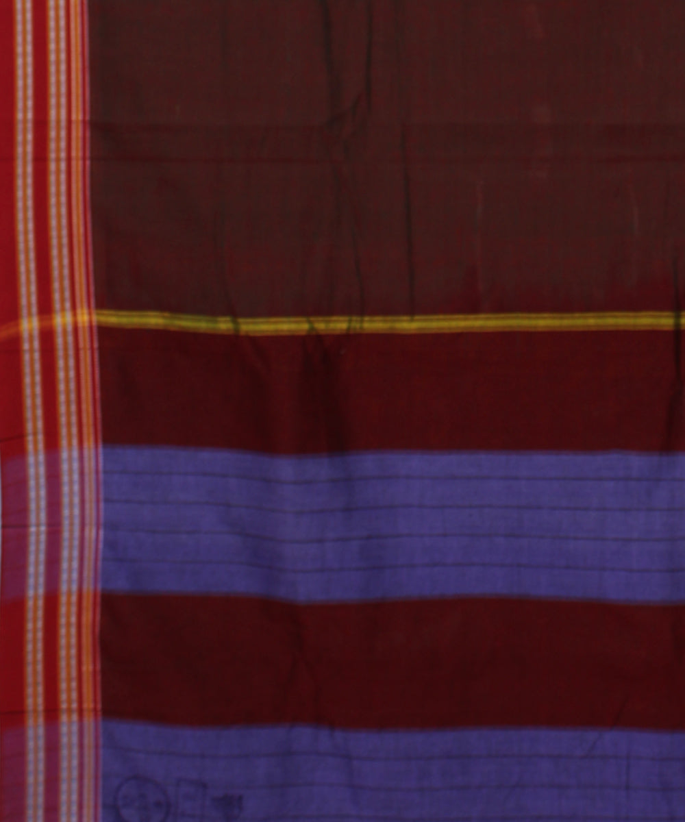 Maroon handwoven cotton gayatri border ilkal saree