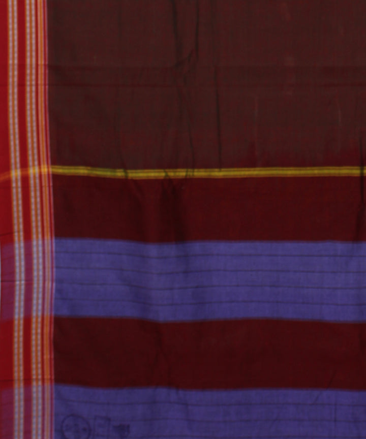 Maroon handwoven cotton gayatri border ilkal saree