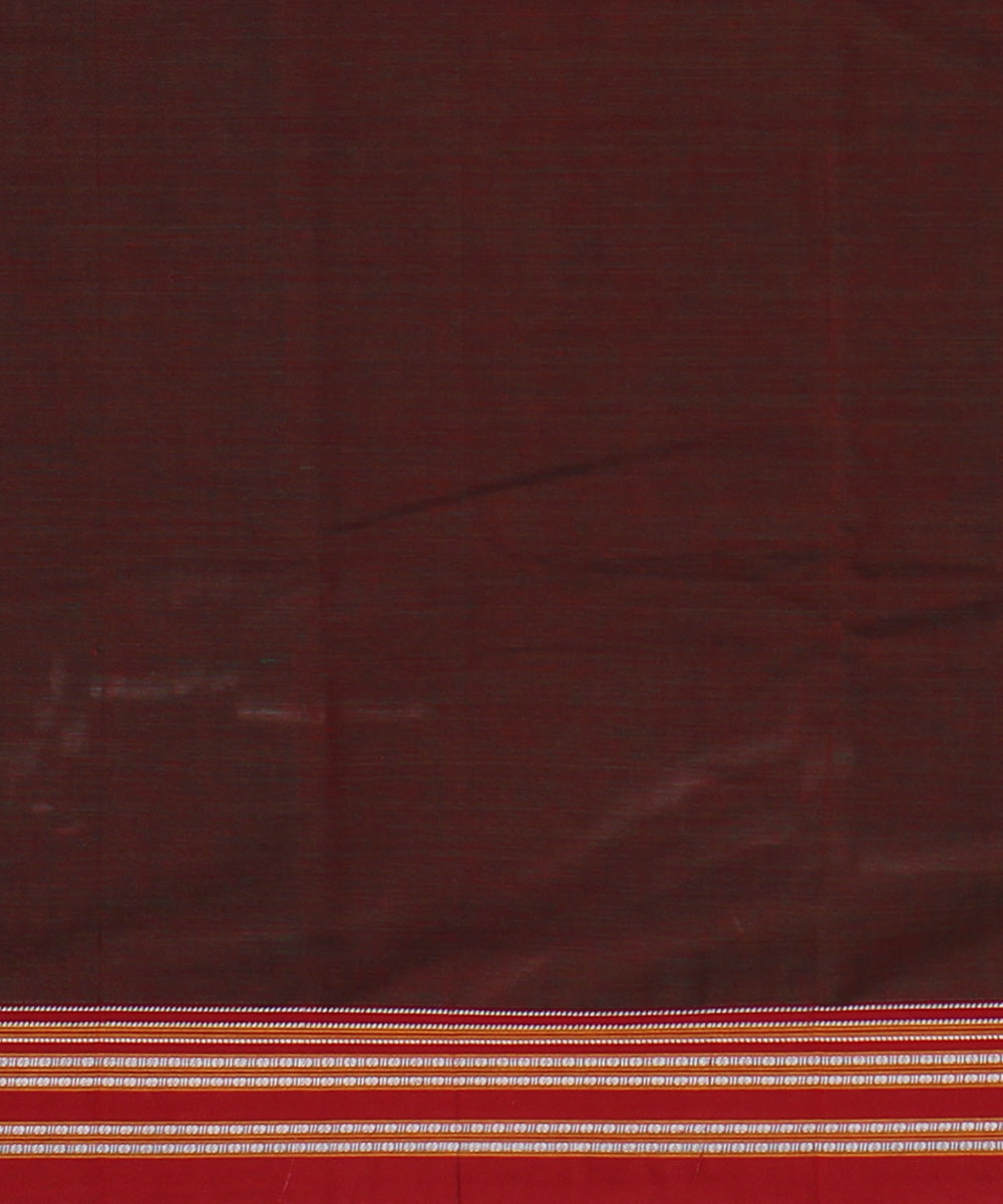 Maroon handwoven cotton gayatri border ilkal saree