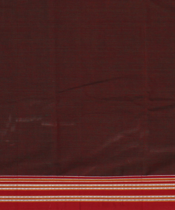 Maroon handwoven cotton gayatri border ilkal saree