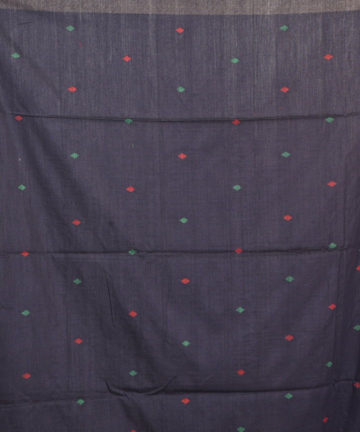 Black handwoven bengal silk jamdani sari