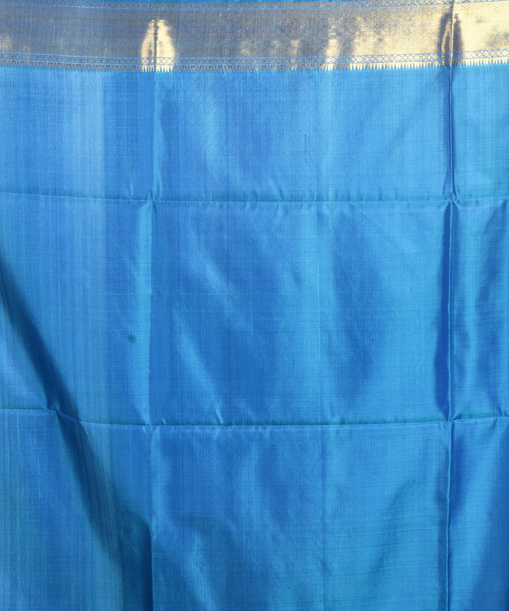 Navy blue handloom silk bengal sari