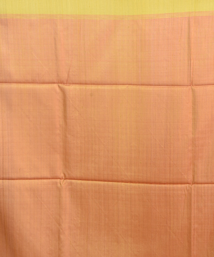 Red orange handwoven tussar silk bengal sari