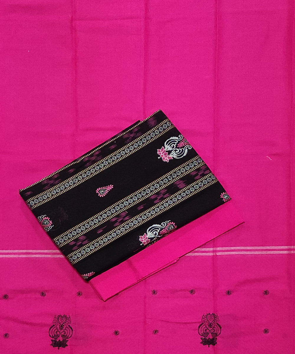 3pc Black pink handwoven sambalpuri dress material – GoSwadeshi