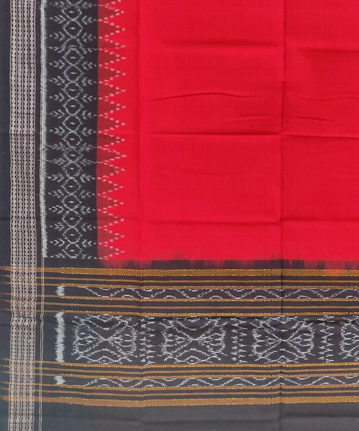 Red and black handloom cotton sambalpuri dupatta