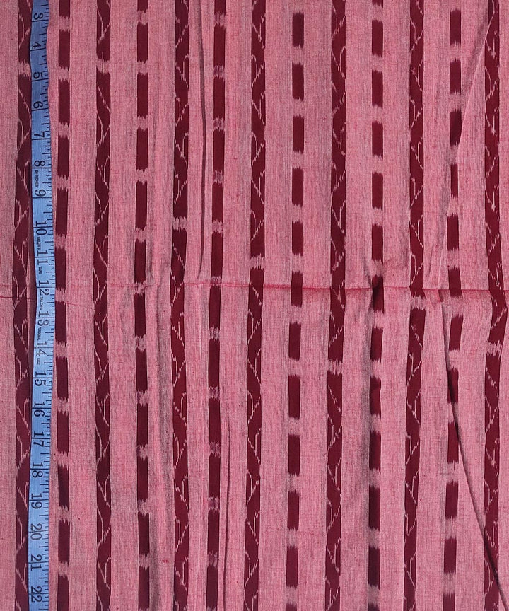 2.5m Pink maroon handwoven cotton sambalpuri ikat kurta fabric
