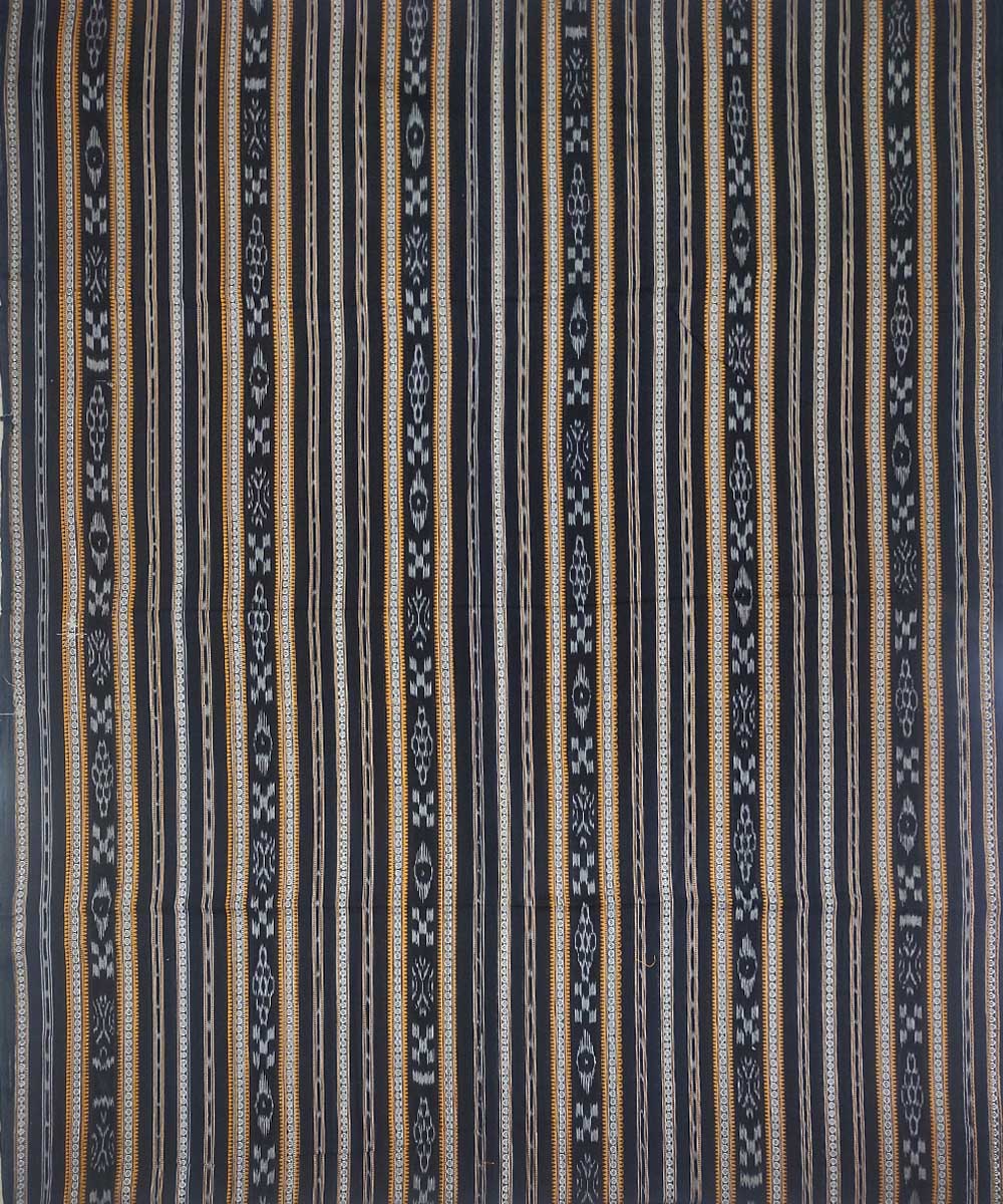 2.5m Black handwoven cotton sambalpuri ikat kurta material