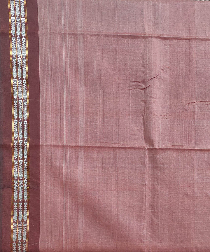 Beige maroon tussar silk handwoven sambalpuri odisha ikat saree