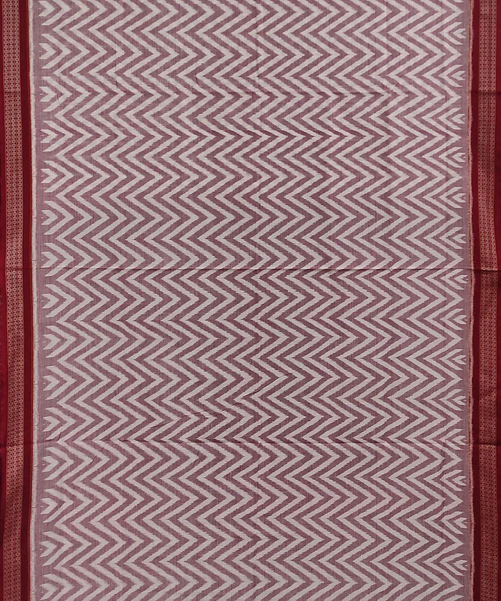 White red handwoven cotton sambalpuri saree