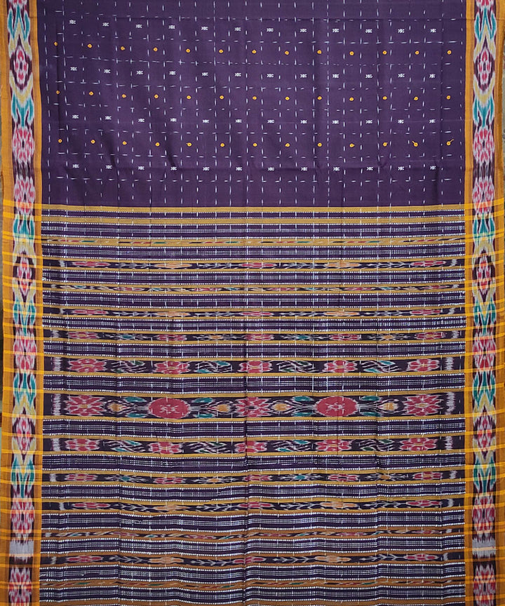 Violet handwoven cotton odisha ikat berhampuri saree