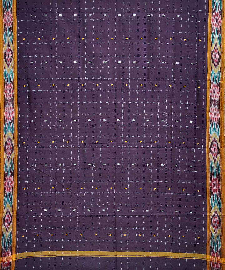 Violet handwoven cotton odisha ikat berhampuri saree