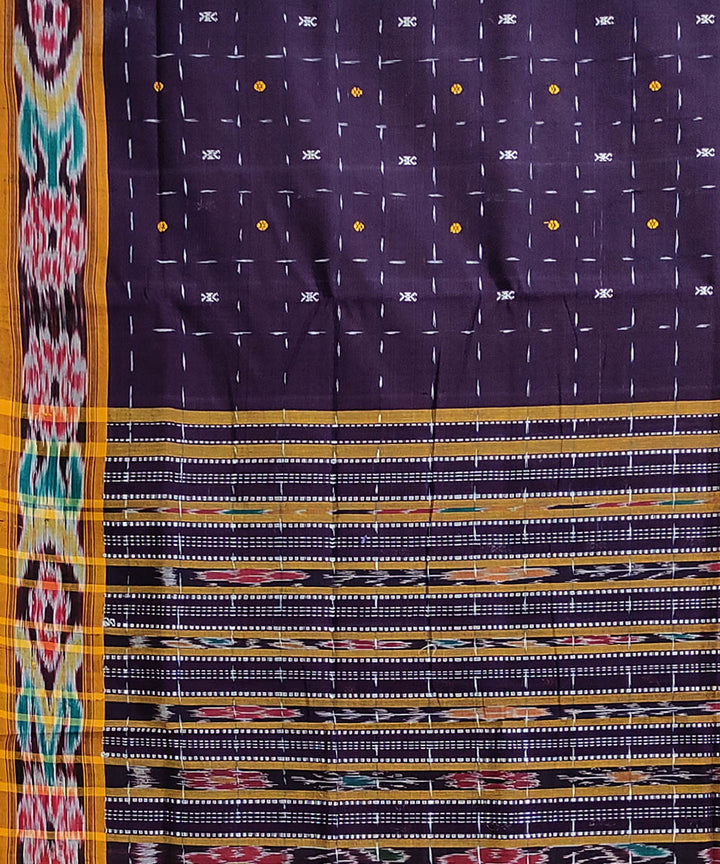 Violet handwoven cotton odisha ikat berhampuri saree