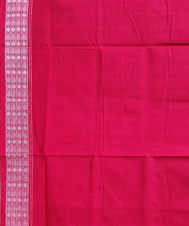 Red handwoven cotton sambalpuri saree
