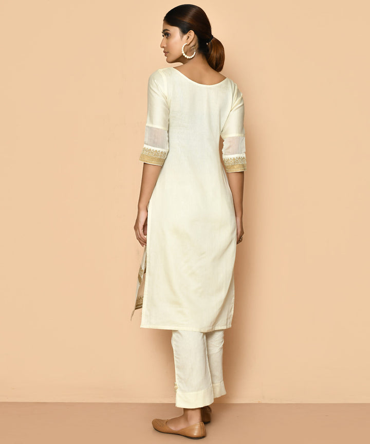 Elly handloom maheshwari cotton silk kurta and pant set