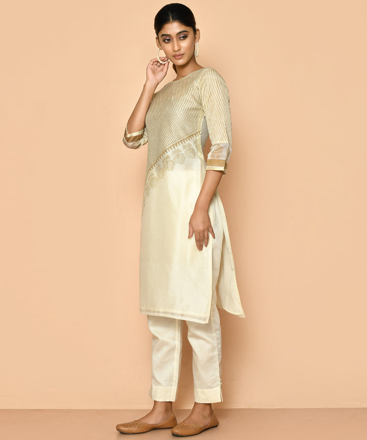 Zeba handloom maheshwari cotton silk kurta and pant set