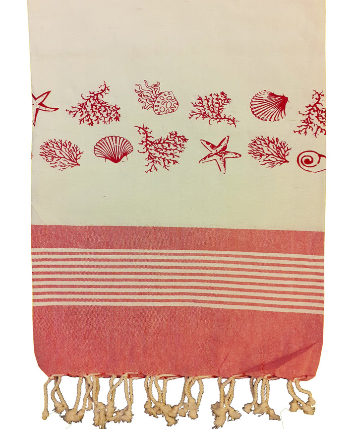 Pink handloom cotton bedcover (Single bed)