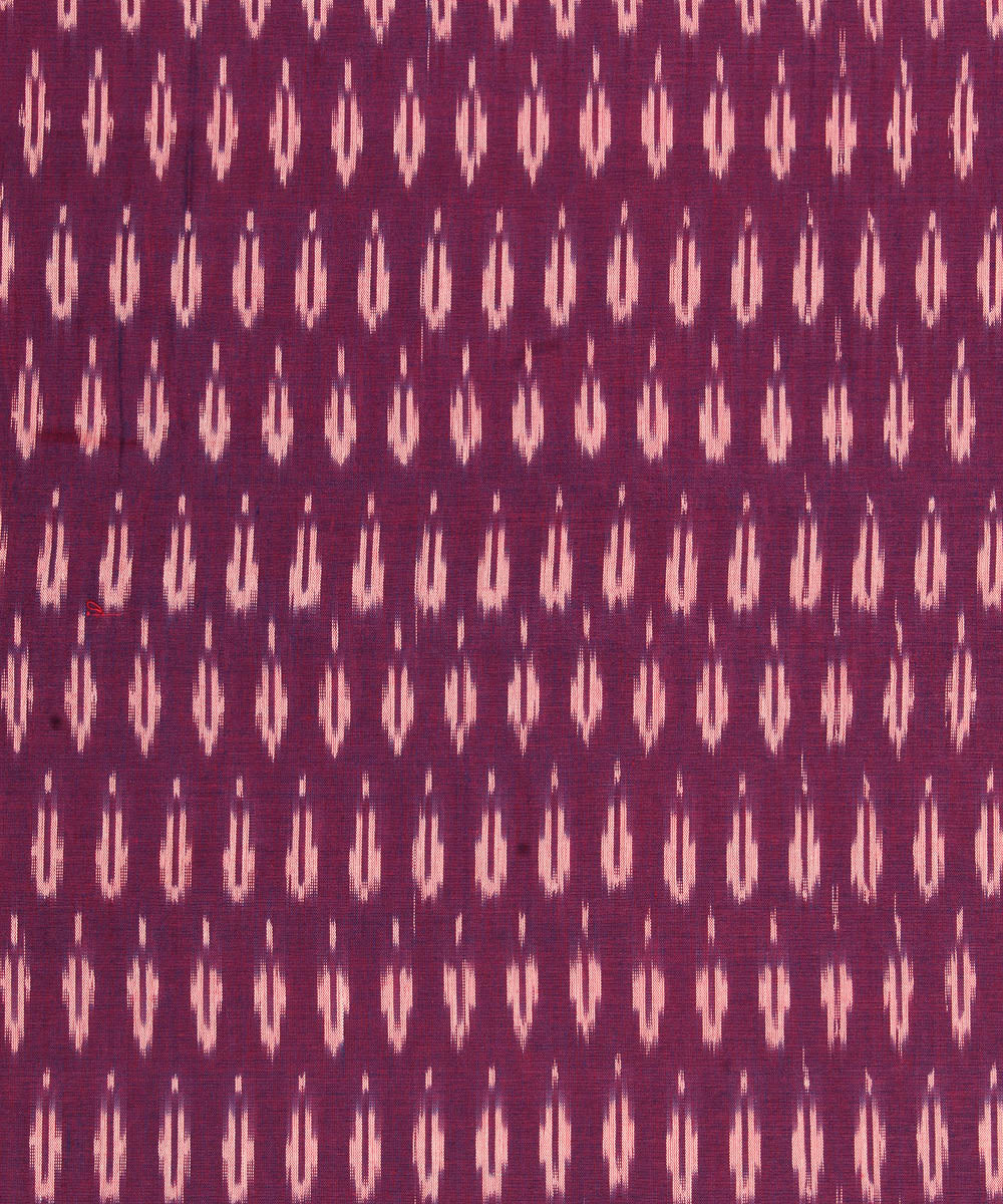 Purple handwoven single ikat cotton pochampally fabric