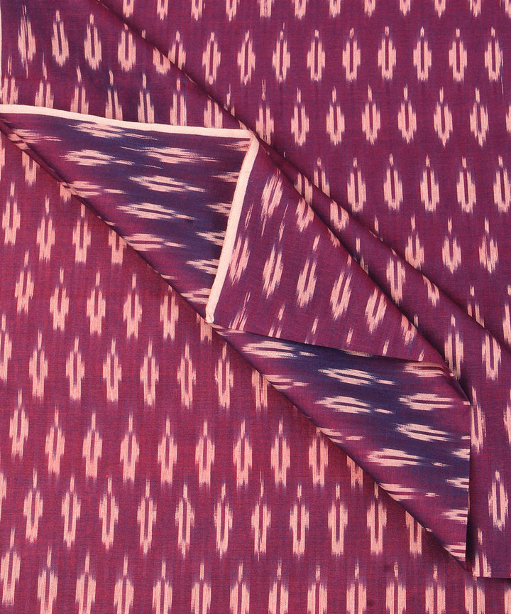 Purple handwoven single ikat cotton pochampally fabric