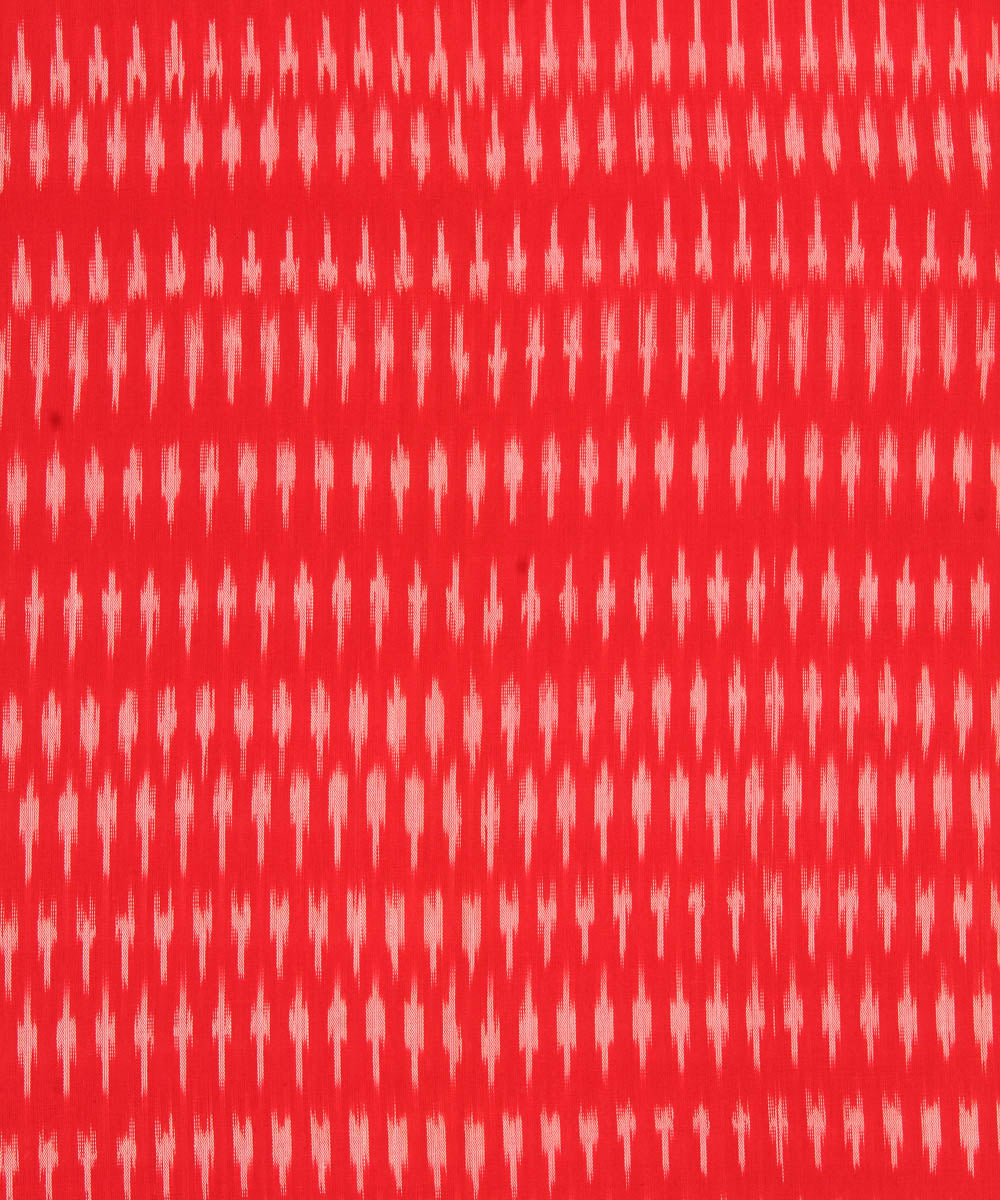 Red handwoven single ikat cotton pochampally fabric