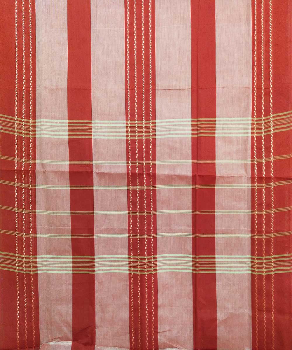 Red hand loom cotton venkatagiri saree